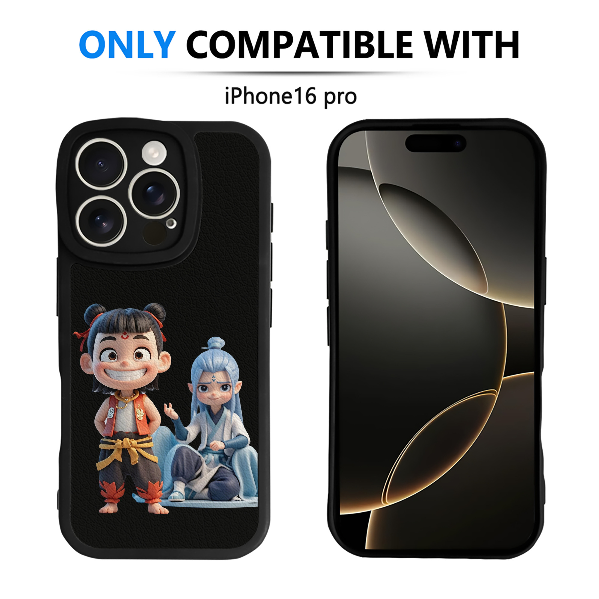 （画像用） Ne Zha 2 ナタ 魔童の大暴れ 【iPhone 16シリーズ対応】シリコンスマホケース（レザー調） 材質：シリコン